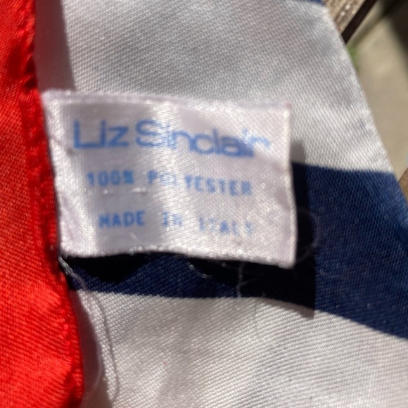 Liz Sinclair Red White Blue Rope Lasso Handkerchief One Size Made in Italy Light - Picture 10 of 10